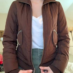 Brown bomber jacket